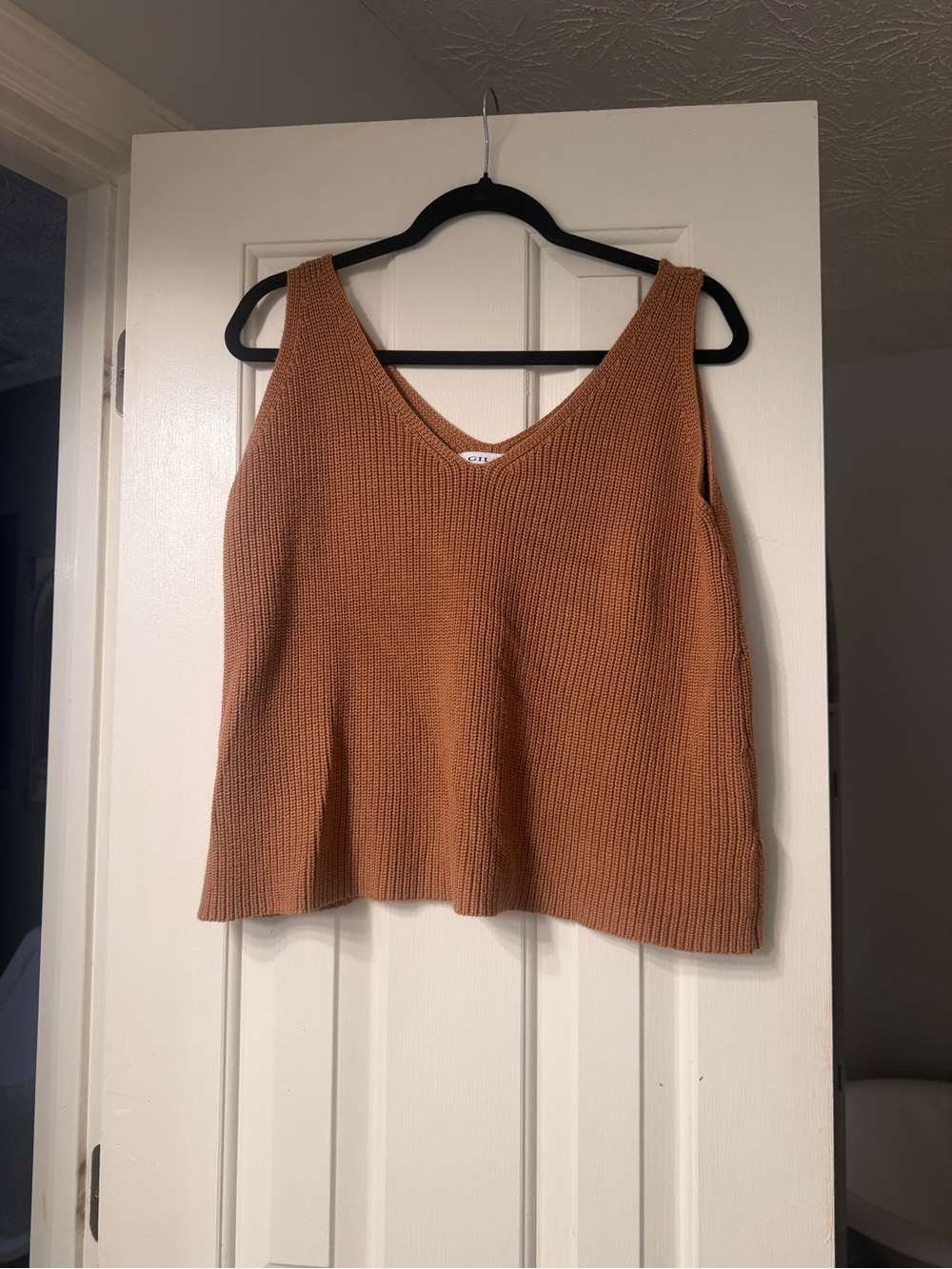 Red Dress Boutique RETRO RADIANCE Brown KNIT TANK TOP - Picture 2 of 8